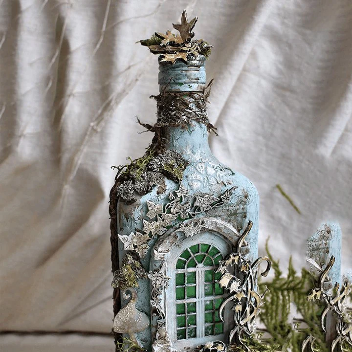 Altered Art Bottle - Mystical forest stories - Image 4