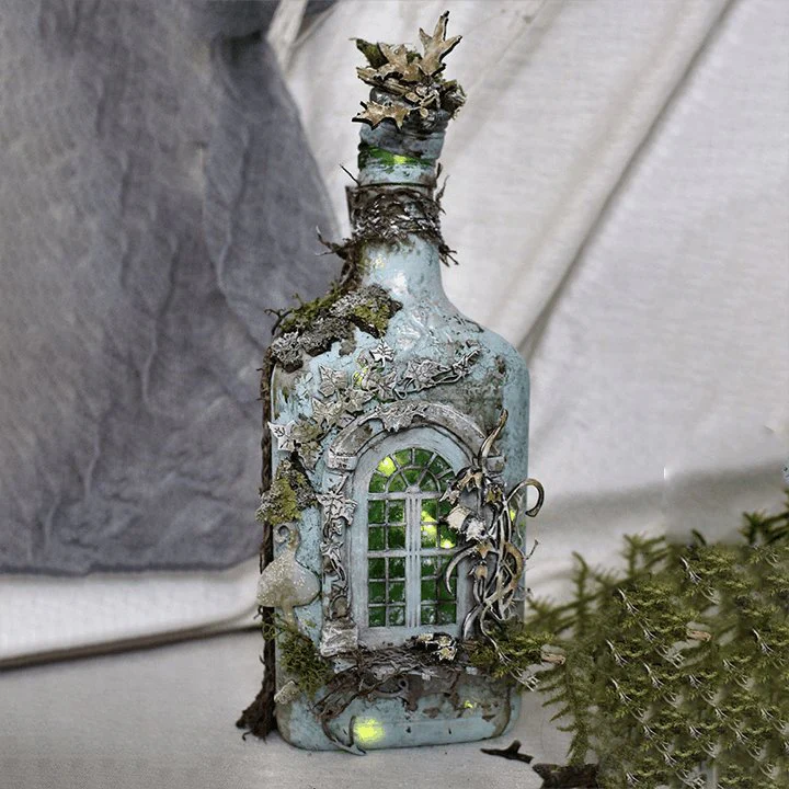 Altered Art Bottle - Mystical forest stories - Image 9