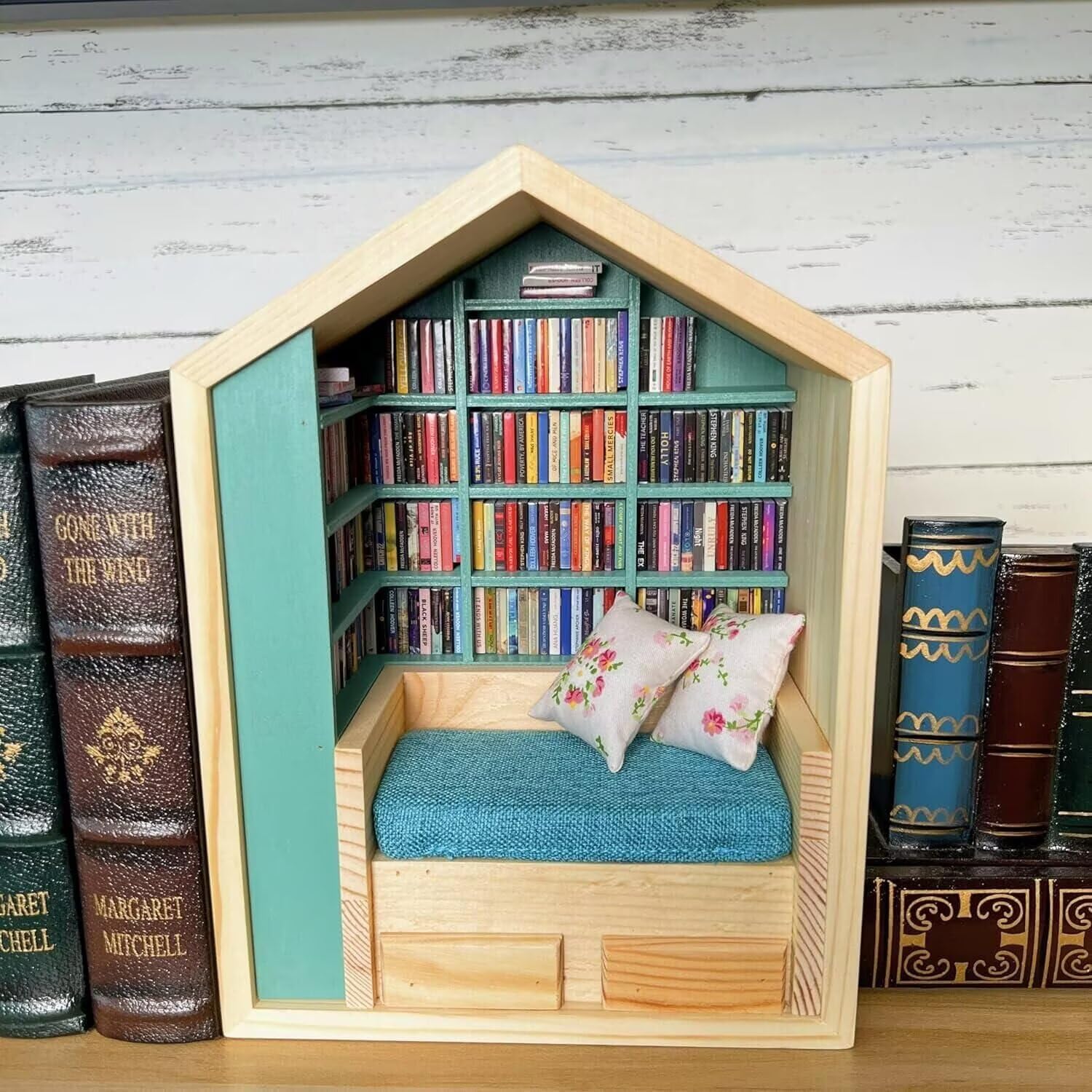 Miniature Anxiety Bookcase â An antique-style bookstore with tiny books