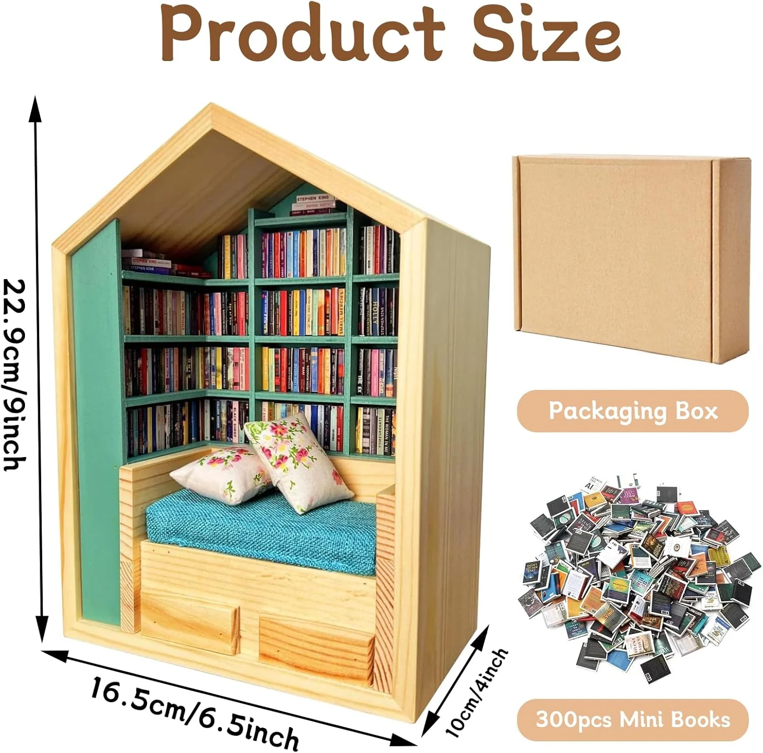 Miniature Anxiety Bookcase â An antique-style bookstore with tiny books - Image 4