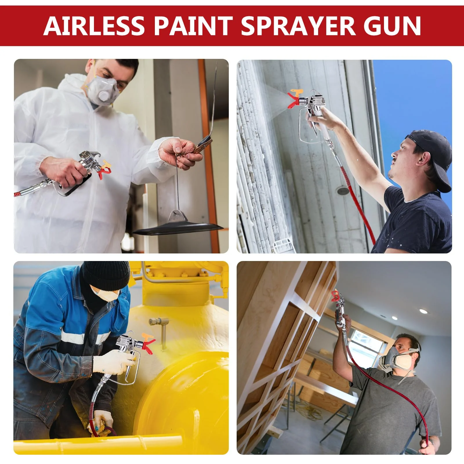 3600PSI Airless Paint Sprayer G u n High Pressure with 517 Yellow Spray Tip Nozzle Guard Power Tool Spraying Machine - Image 11
