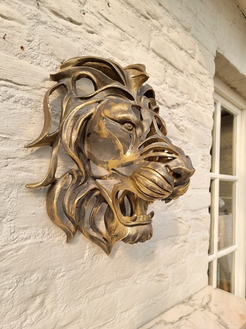 🦁Rare Find-Large Lion Head Wall Mounted Art Sculpture🎁 - Image 3