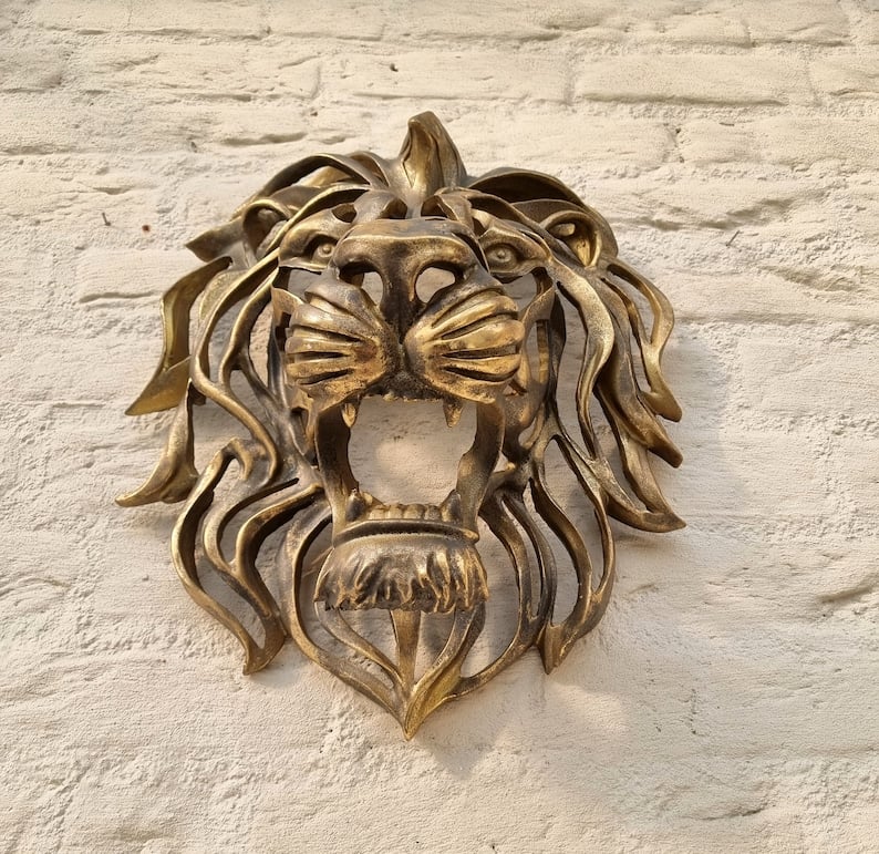 🦁Rare Find-Large Lion Head Wall Mounted Art Sculpture🎁 - Image 4