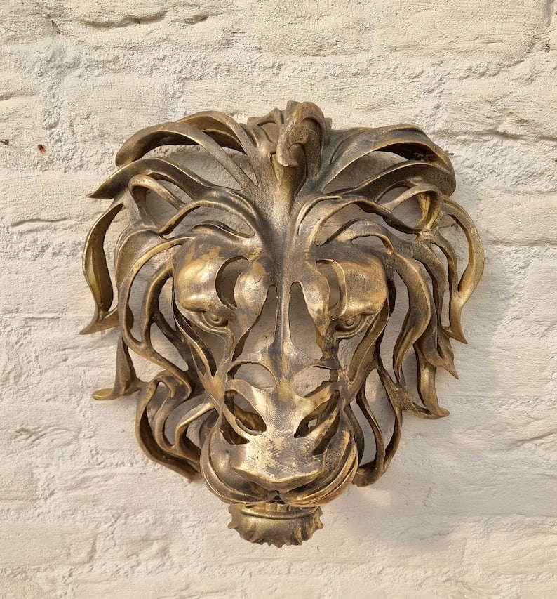 🦁Rare Find-Large Lion Head Wall Mounted Art Sculpture🎁 - Image 5