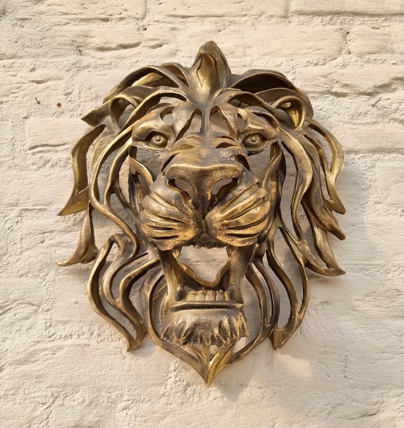 🦁Rare Find-Large Lion Head Wall Mounted Art Sculpture🎁 - Image 6