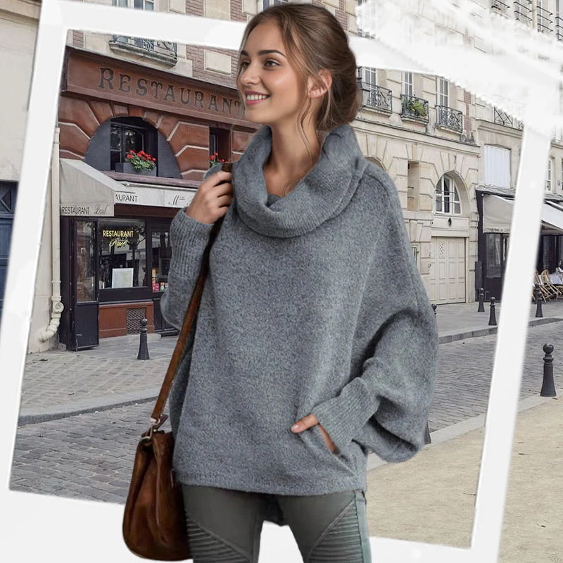 💥Black Friday Hot Sales - 49% OFF💥Women's Batwing Cowl Neck Sweater with Pocket - Buy two and get free shipping! - Image 2