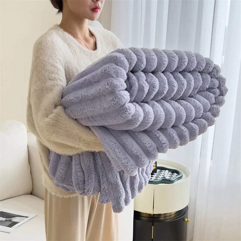 ✨Discover the Ultimate Striped Flannel Fleece Blanket – Your Cozy Companion for Every Season! 🌈🧣 - Image 10