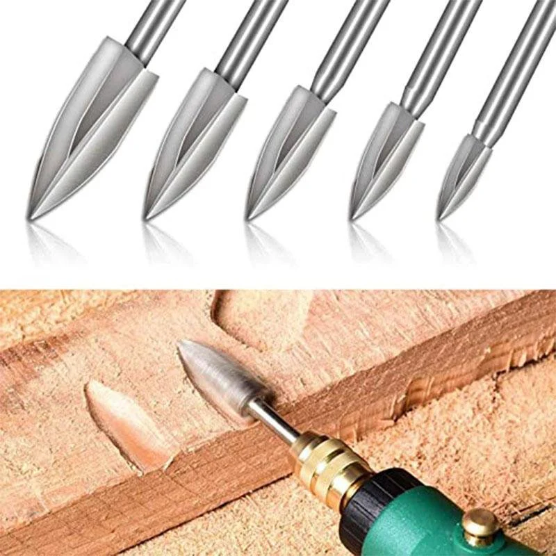 Elevate Your Woodworking Game with 5-Piece Wood Carving Drill Bit Set - Image 8