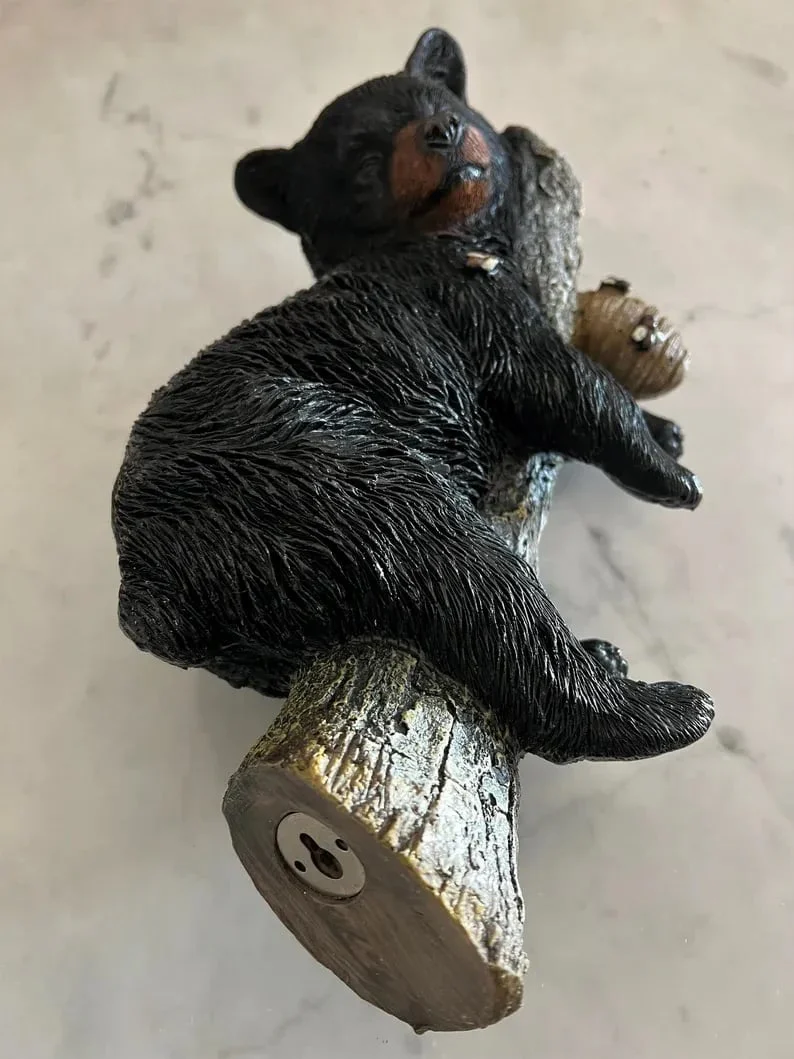 Black Bear Cub Napping Hanging Out in a Tree Figurine - Image 9