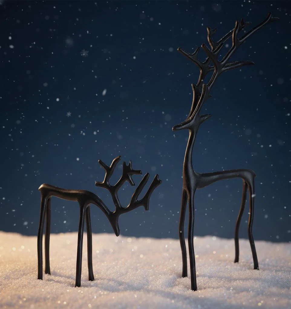 Black Reindeer Statues-Christmas Decorations - Image 2