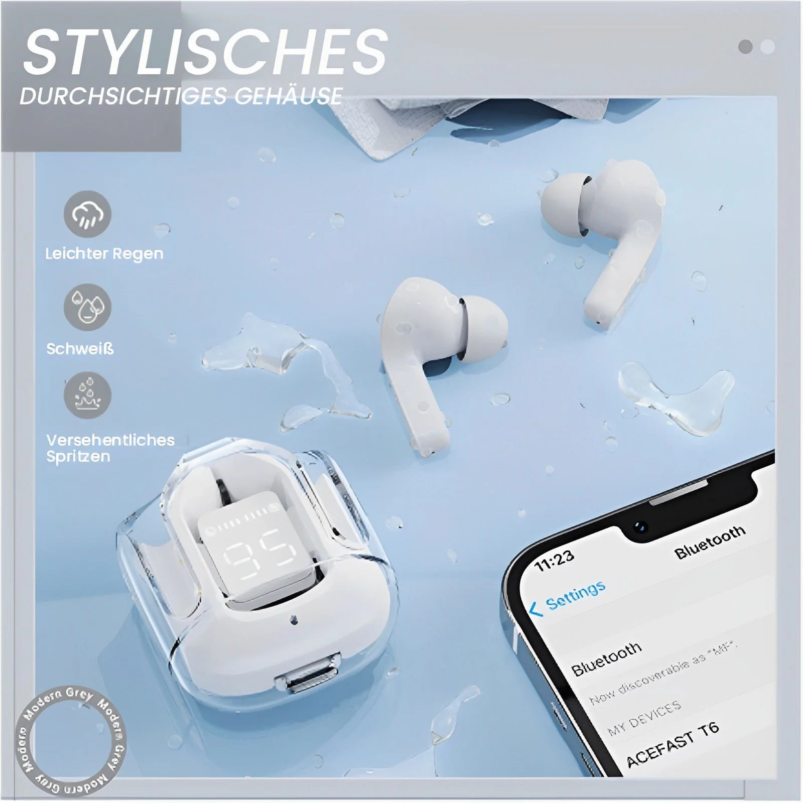 Bluetooth headphones with ENC noise cancellation - Image 4