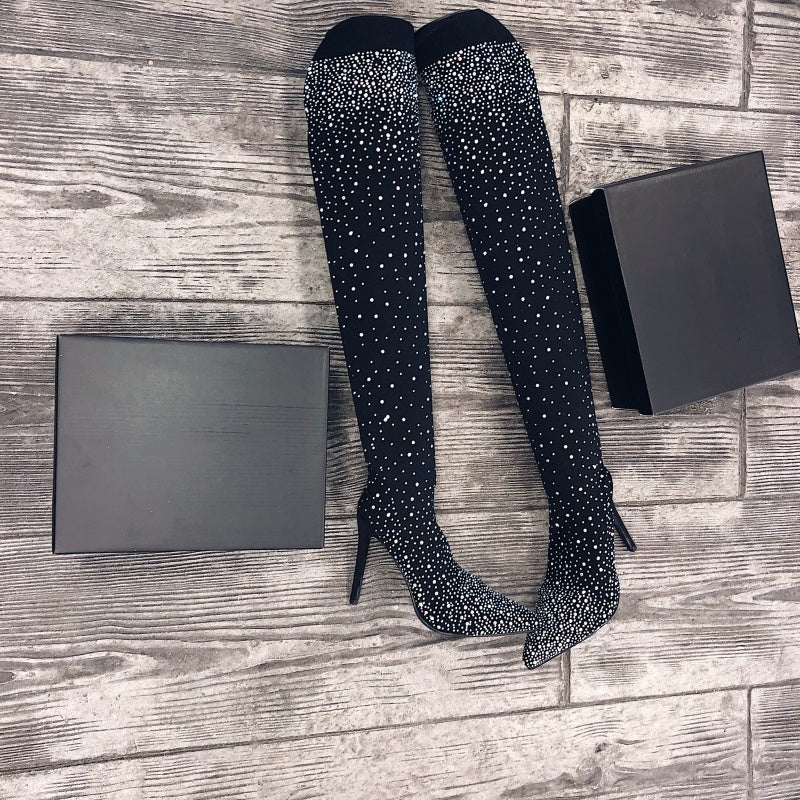 ✨Women's Sparkly Faux Diamond Knee Boots👠 - Image 3