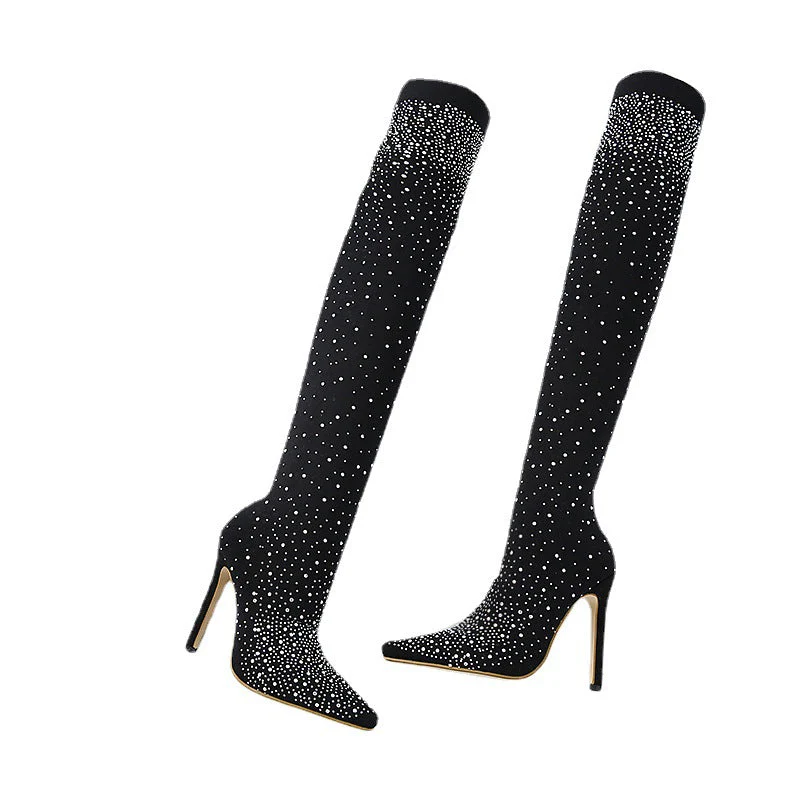 ✨Women's Sparkly Faux Diamond Knee Boots👠 - Image 8