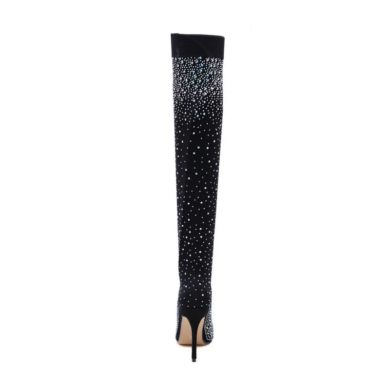 ✨Women's Sparkly Faux Diamond Knee Boots👠 - Image 9