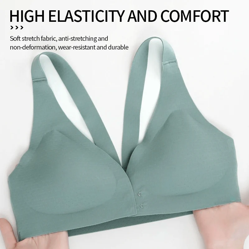 Deep V Minimizer Front Closure Push-up Wireless Bra - Image 4