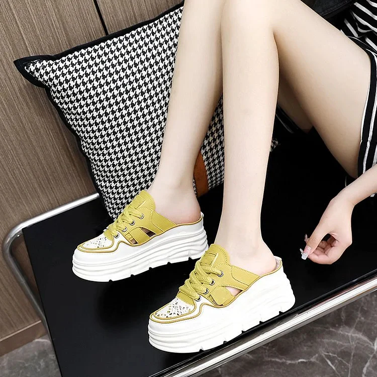 Lightweight Thick-sole Hollowed Breathable Shoes for Women - Image 11