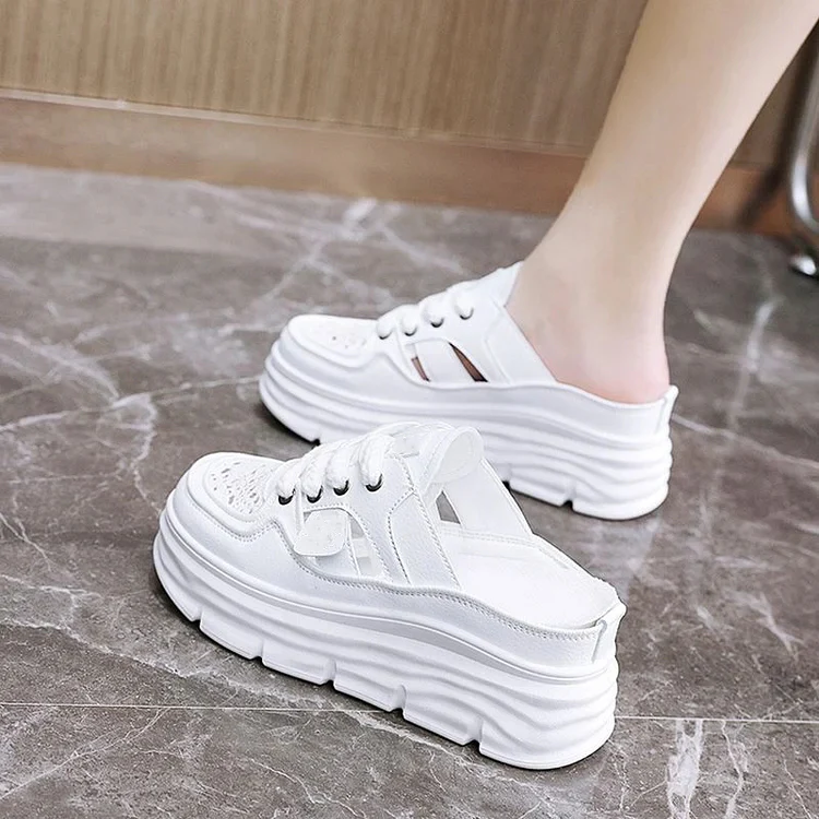 Lightweight Thick-sole Hollowed Breathable Shoes for Women - Image 12
