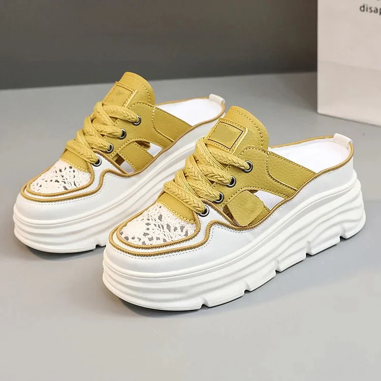 Lightweight Thick-sole Hollowed Breathable Shoes for Women - Image 2