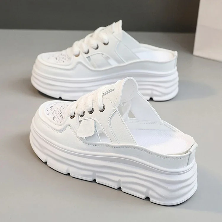 Lightweight Thick-sole Hollowed Breathable Shoes for Women - Image 9