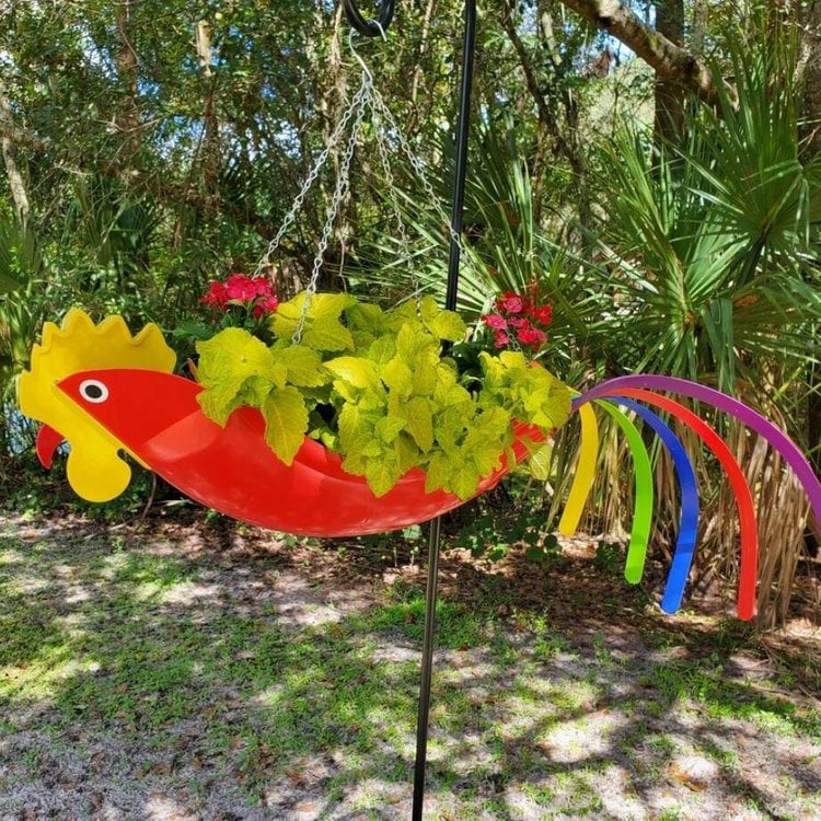 Colorful bird hanging planter - Image 2