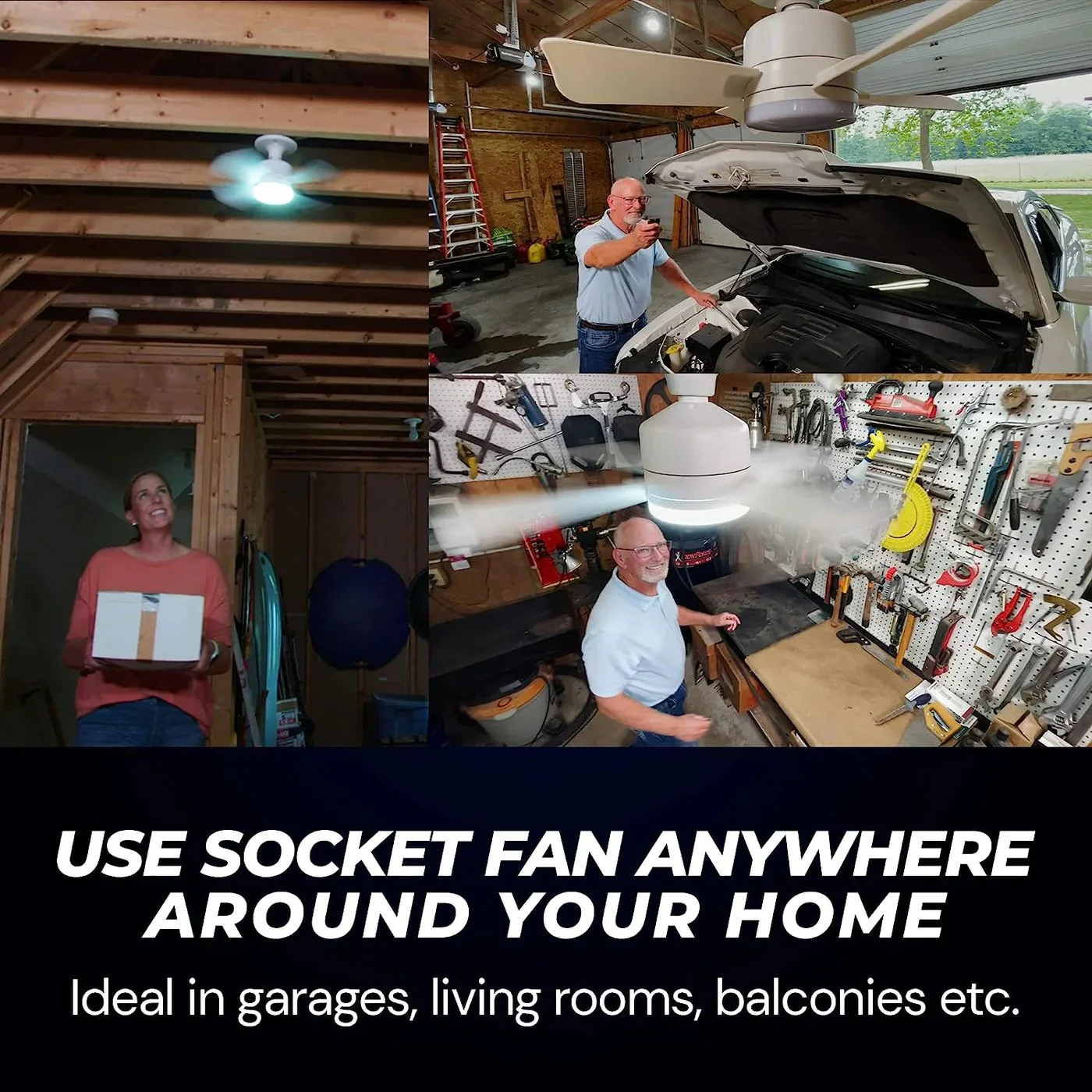 🔥Summer Sale 49% OFF🔥 Bright Cool Ceiling Socket Fan & Light with Remote Control - Image 3