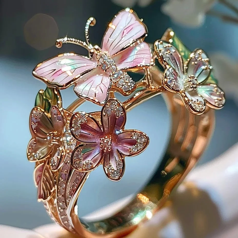 🔥Size Can Be Changed At Will 🌸Butterfly Flower Ring🌸 - Image 11