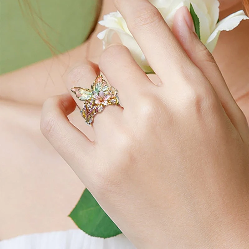 🔥Size Can Be Changed At Will 🌸Butterfly Flower Ring🌸 - Image 17