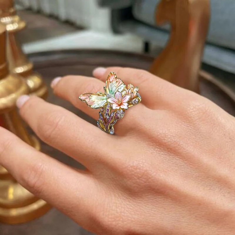 🔥Size Can Be Changed At Will 🌸Butterfly Flower Ring🌸 - Image 18