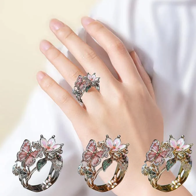 🔥Size Can Be Changed At Will 🌸Butterfly Flower Ring🌸 - Image 2