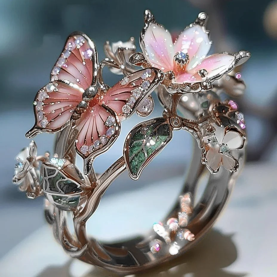🔥Size Can Be Changed At Will 🌸Butterfly Flower Ring🌸 - Image 8