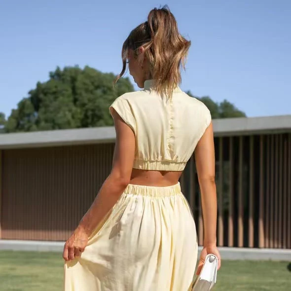 🔥 [Buy 2 Get Free Shipping] 2023 Cutout Waist Pocketed Vacation Midi Dress ✨ - Image 10