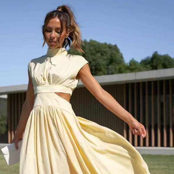 🔥 [Buy 2 Get Free Shipping] 2023 Cutout Waist Pocketed Vacation Midi Dress ✨ - Image 9