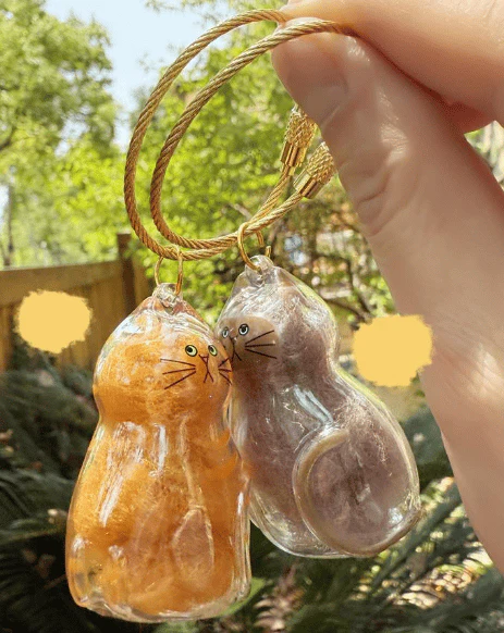 [Buy More Save More]10Pcs Cat Fur Collection Capsule, Cat Fur Memory Charm, Which Can Be Used as a Keychain - Image 7