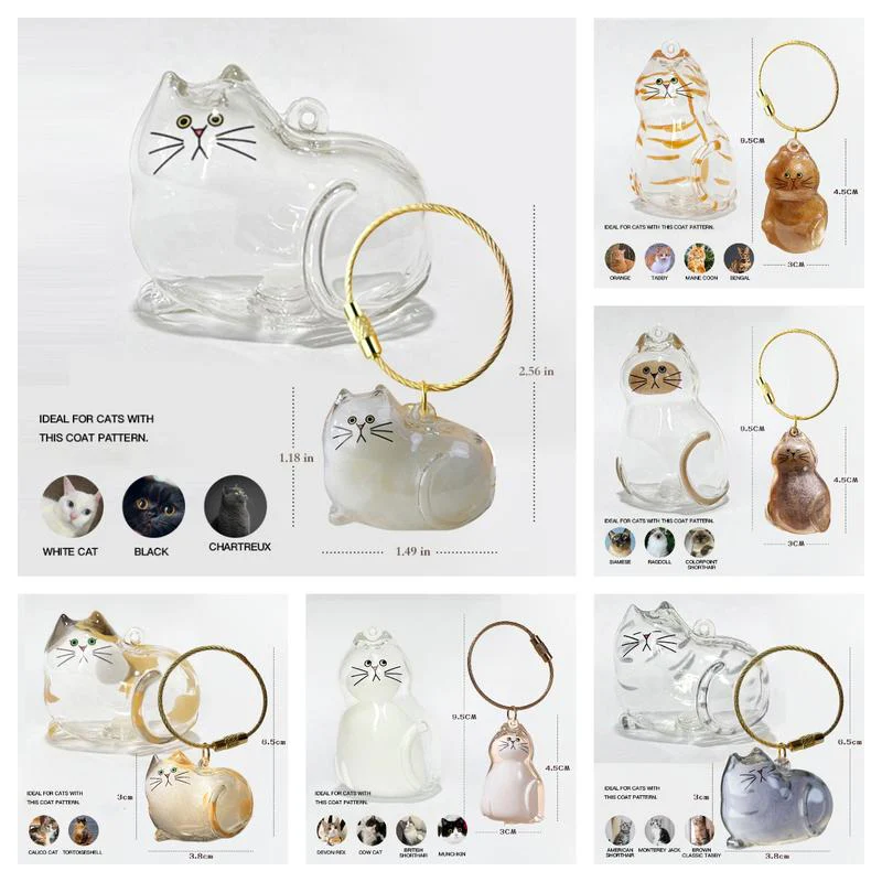 [Buy More Save More]10Pcs Cat Fur Collection Capsule, Cat Fur Memory Charm, Which Can Be Used as a Keychain - Image 9