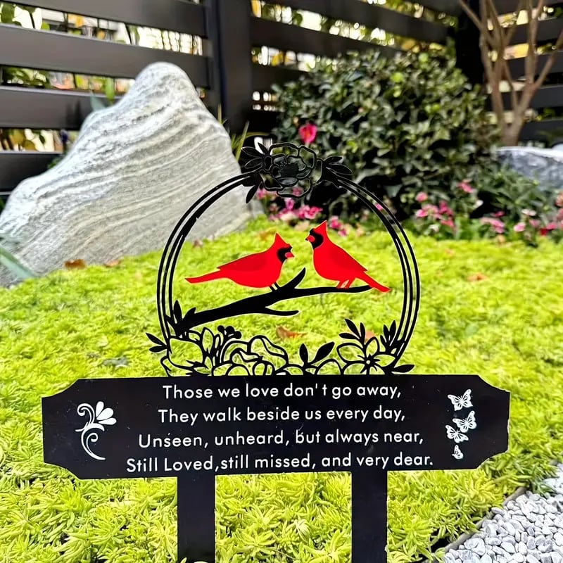 🐦Metal Cardinal Cemetery Memorial Stake💖 - Image 3