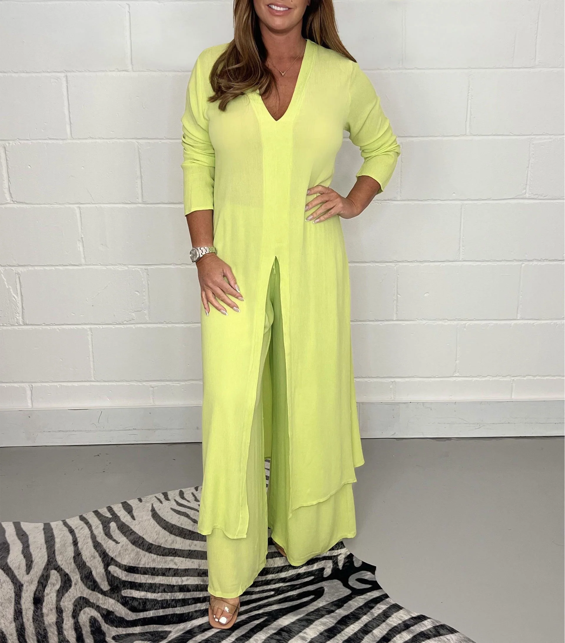 Casual 2 Pieces Suit With Long Top & Matching Trouser(Buy 2 get free shipping) - Image 13