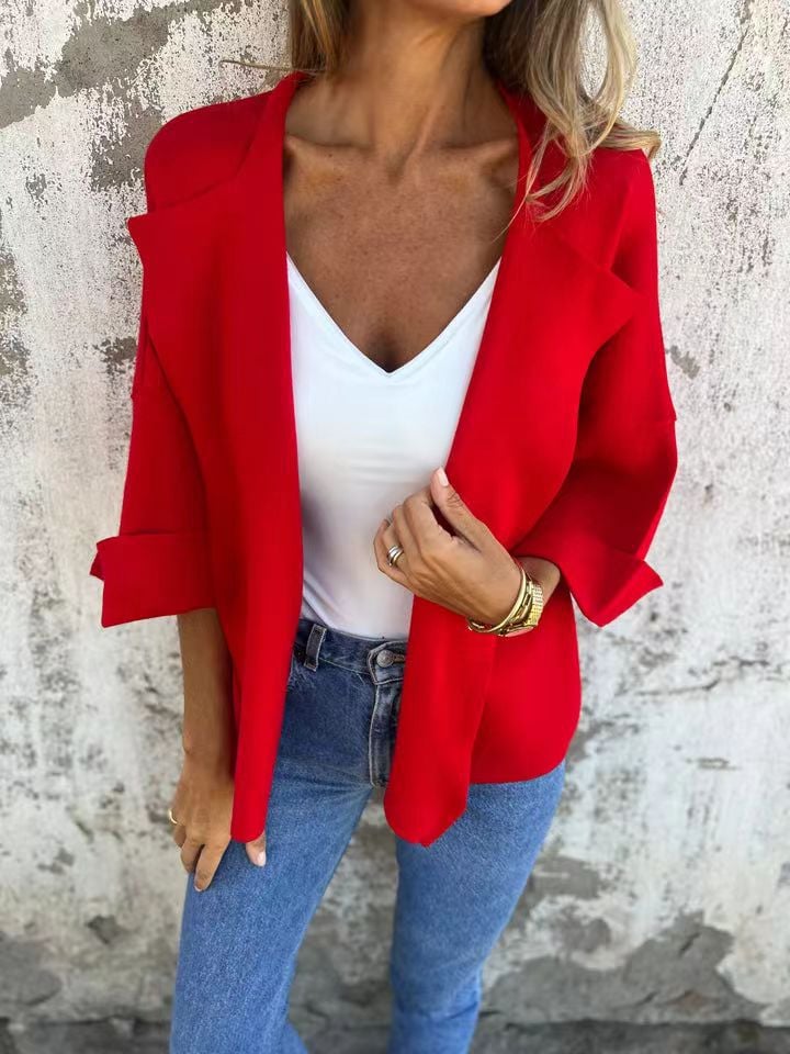 Casual Faux Suede Cardigan - Image 2