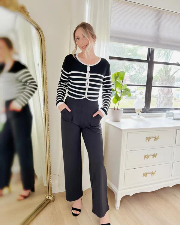 🔥🔥Women's High Waist Stretch Casual Yoga Wide Leg Pants - Image 9