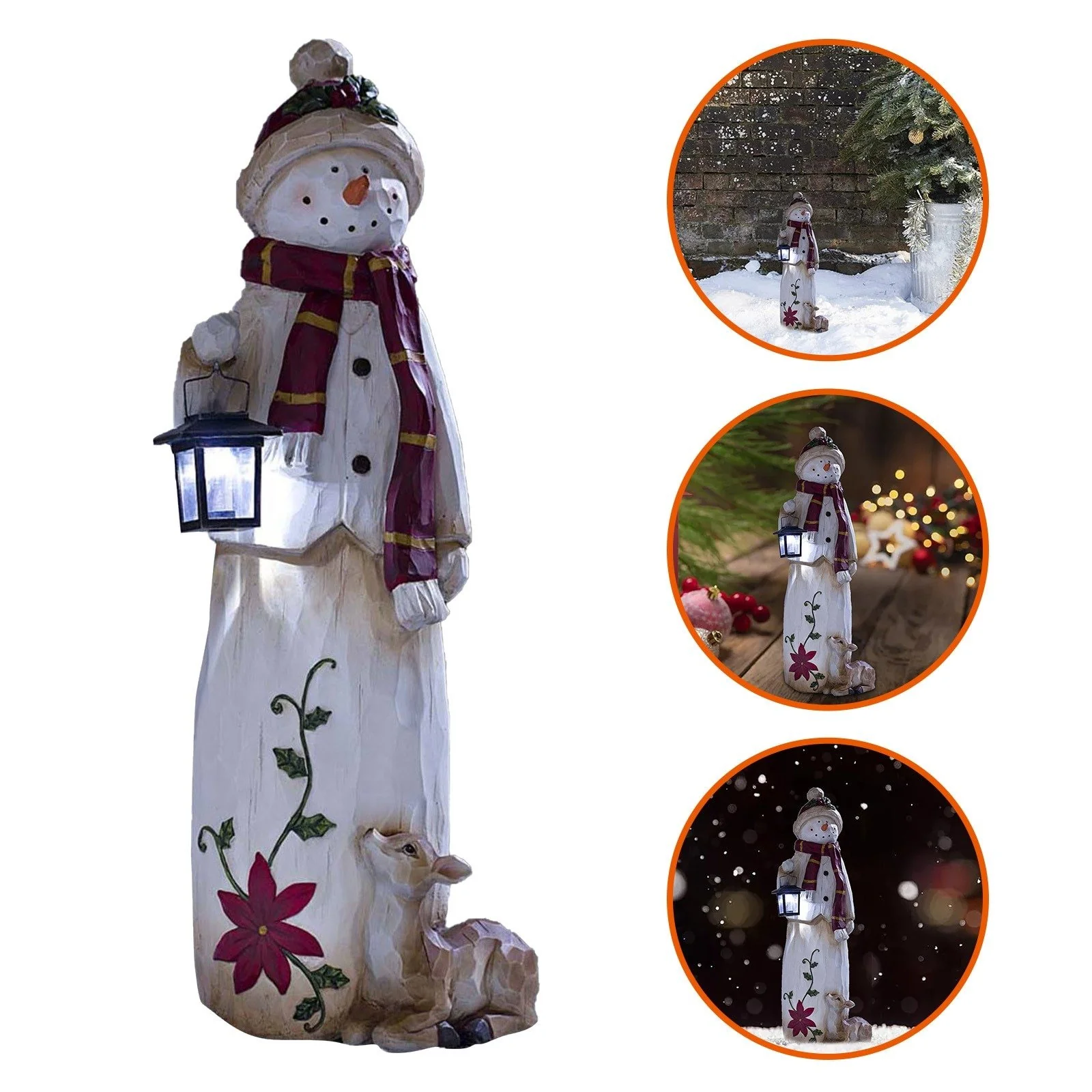🔥49% OFF- Woodland Snowman Woodcarving - Bring solar lights! - Image 2