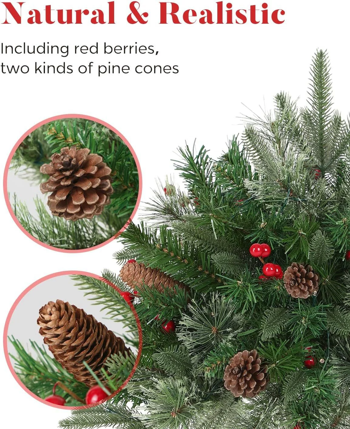 🎄🔥Pre-lit Artificial Christmas Tree Urn Filler💐 - Image 3