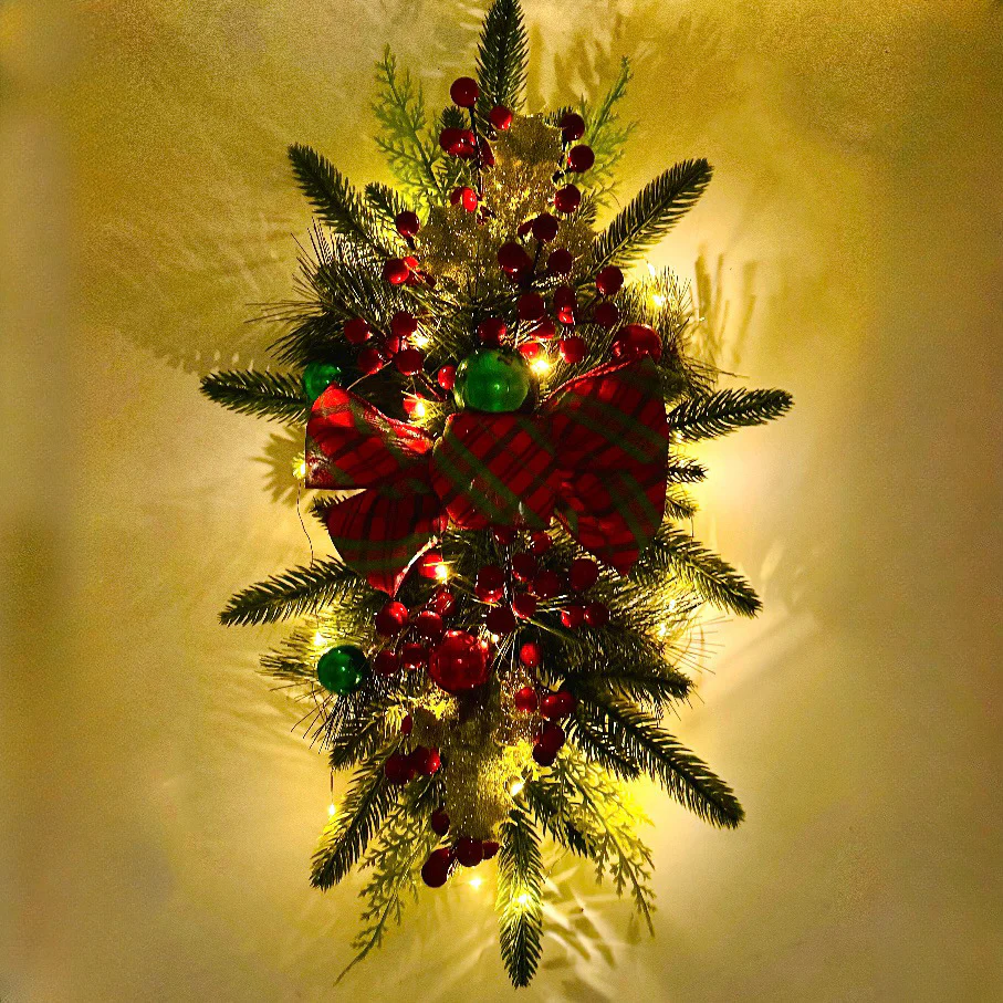 🌲Christmas Cordless Stairway Swag Teardrop Trim Wreath🎁 - Image 5