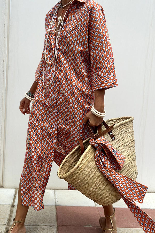 Classic Striped Lace-Up Shirt Dress - Image 7