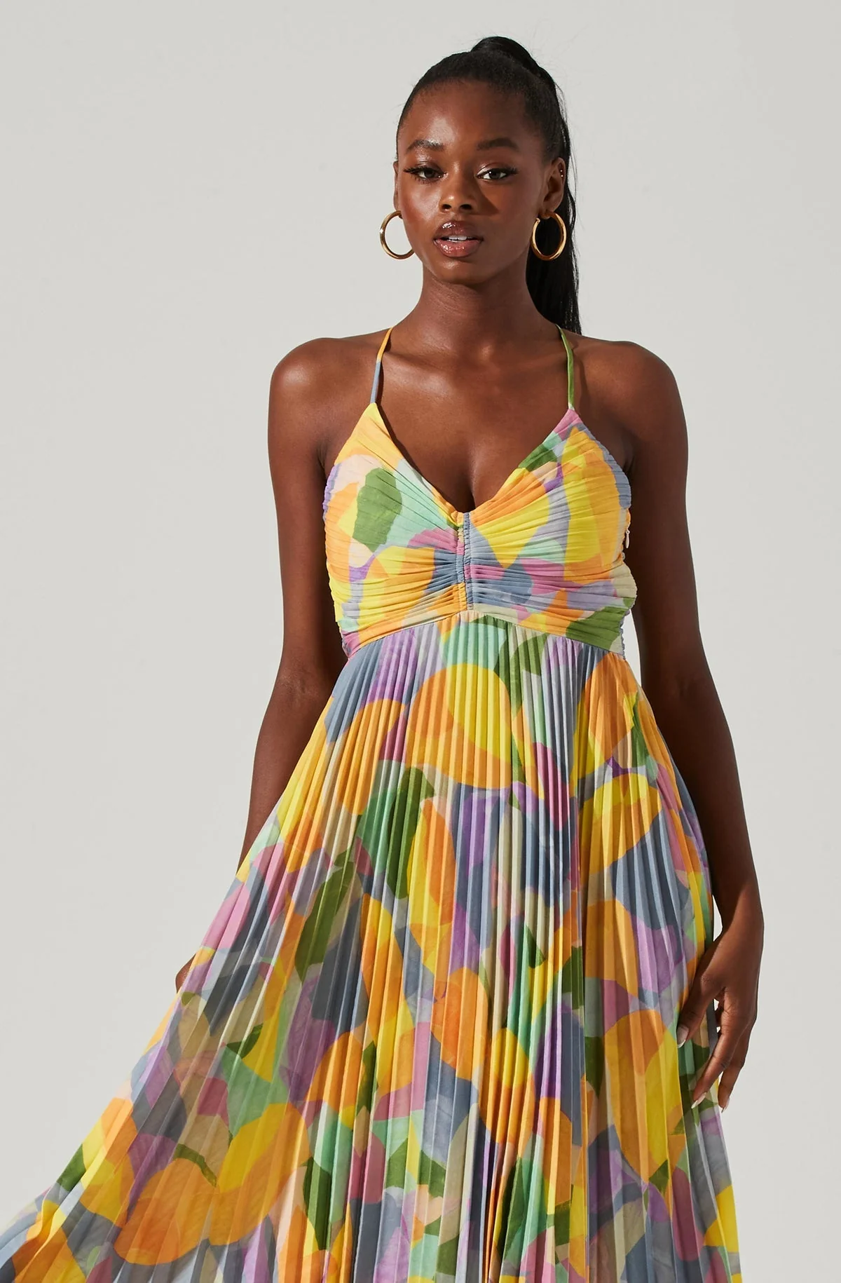 Casual Pleated Print Dress - Image 2