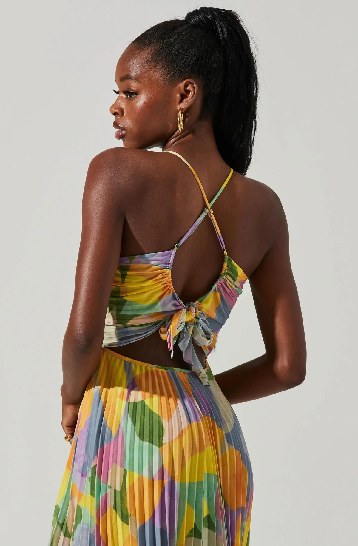 Casual Pleated Print Dress - Image 5