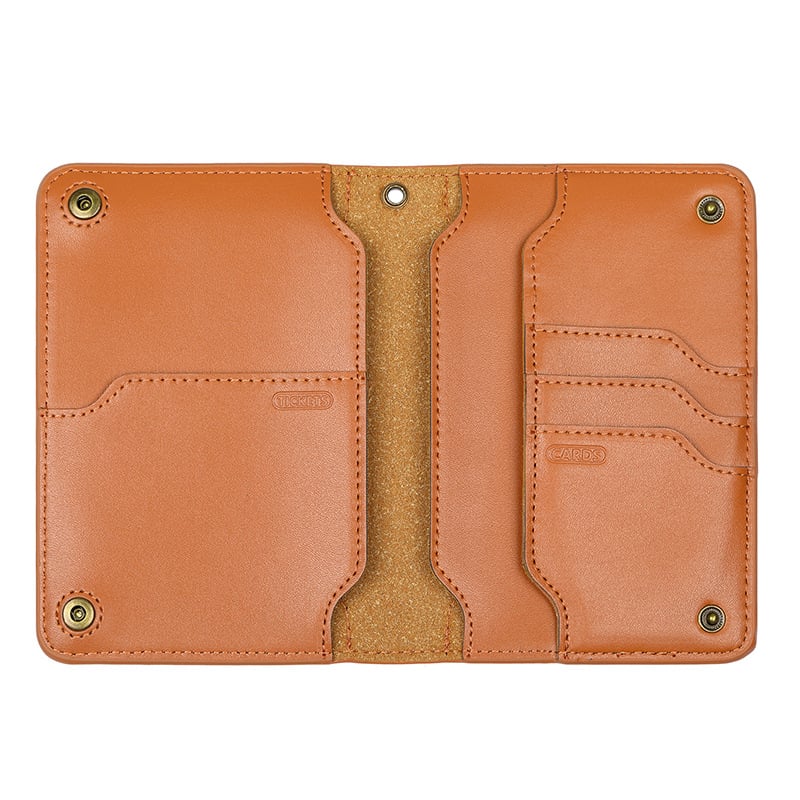 Cowhide multifunctional wallet passport bag travel ticket storage passport holder - Image 6