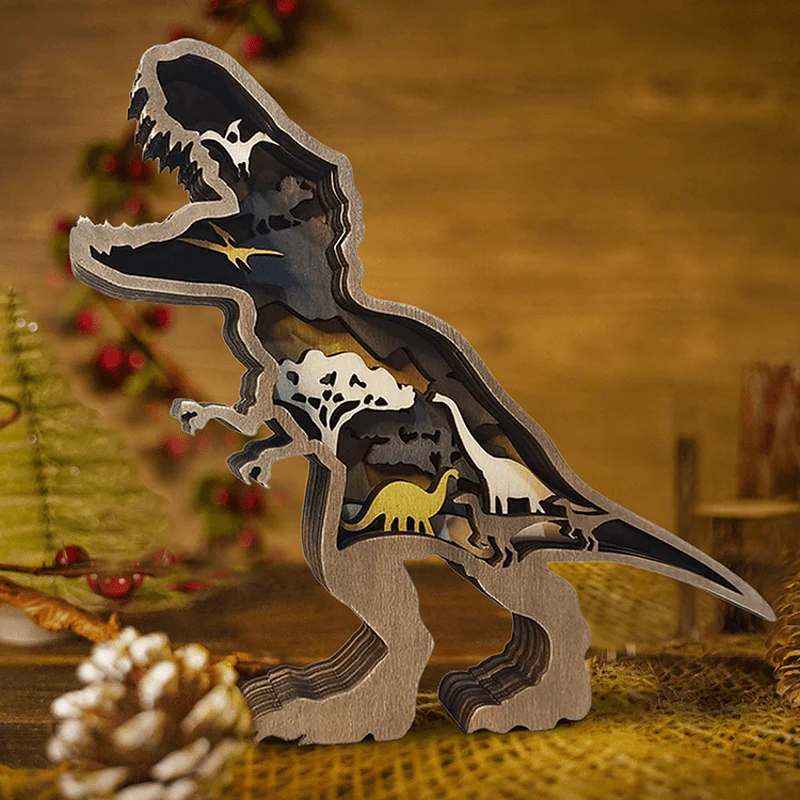 Creative Dinosaur Decoration 3D Tyrannosaurus Statue Desktop Decoration Lights - Image 4
