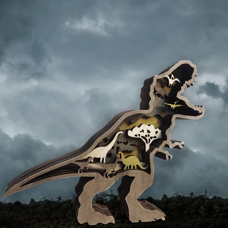 Creative Dinosaur Decoration 3D Tyrannosaurus Statue Desktop Decoration Lights - Image 7