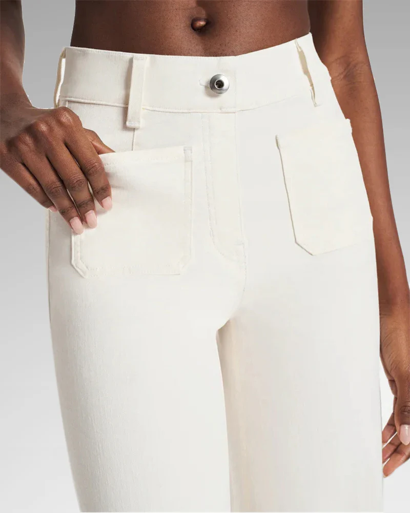 Cropped Wide-Leg Patch Pocket Jeans(Buy 2 Free Shipping) - Image 10