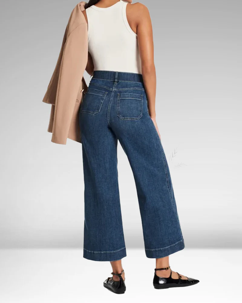 Cropped Wide-Leg Patch Pocket Jeans(Buy 2 Free Shipping) - Image 4