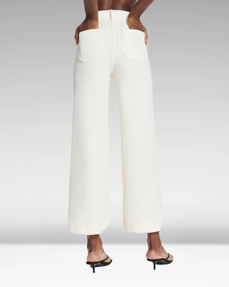 Cropped Wide-Leg Patch Pocket Jeans(Buy 2 Free Shipping) - Image 9
